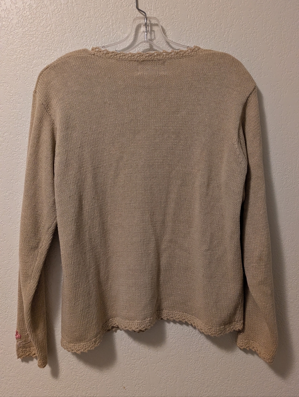 Jenny Vintage Cream Floral Embroidered V-Neck Cardigan Sweater - Picture 3 of 10